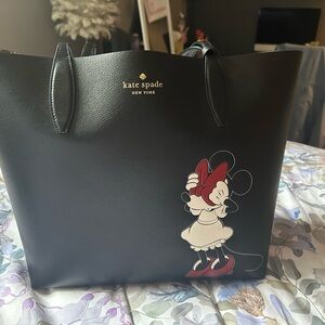 Kate Spade Black Tote with Minnie Mouse Design Disney Collection